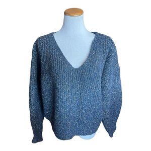 Womens LeLis Le Lis Boutique Multi-Colored Speckled V Neck Cropped Sweater - L